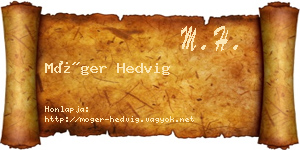 Móger Hedvig névjegykártya